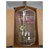 Brass & beveled glass chandelier approx 22" h x