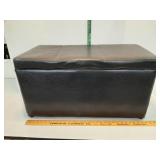 > 30" brown vinyl storage ottoman
