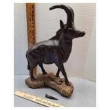 Mountain goat statue resin composite, horn damage