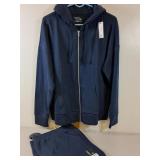 New navy blue zippered hoodie & sweatpants size