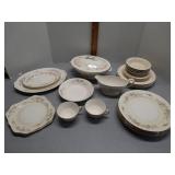 Mix of dinnerware: Homer Laughlin, Harker, Adams