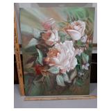 >Canvas floral artwork  22" w x 28" h