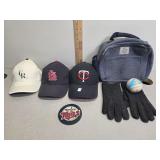 Baseball, hats, cooler+