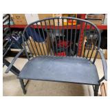 > Metal settee 45wx40hx20d