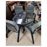 > Sunbeam glass top metal patio table & 4 chairs