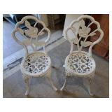 > 2 metal garden chairs