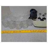 Decorative glassware, votive holders, soap dish,