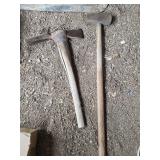 Sledge hammer & pick ax