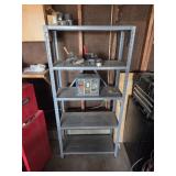 Metal shelf, no contents