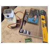 .22 short ammo hand tools, laser level, drill bit
