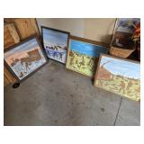 5 wood cut paintings, CEK signed
