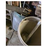 2 trash cans, saws +