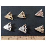 Silver Tone Shirt Collar Tips