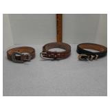 3 belts leather circle y