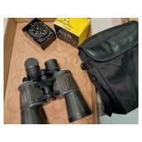 Minolta binoculars w case & Airguide auto compass