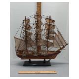 Wood model of ship- Approx 19"  x 19"