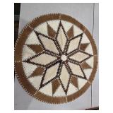 Leather cowhide center piece, 34"