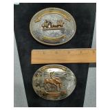 belt buckles : bronc rider & roper