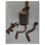Galvanized fuel can, cast-iron cranks & clevis ?