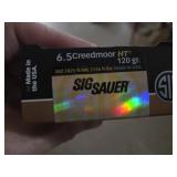 * 20 rds 6.5 creedmoor Sig Sauer Ammo ammunition