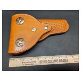 Leather handgun holster