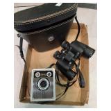Binoculars w case & Ansco Shur Shot camera
