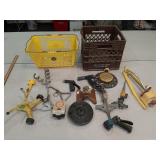 Crates,  baskets, sprinklers + more