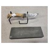 Ka-Bar antler handle, Union Cutlery+ stone