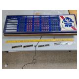 > Pabst Blue Ribbon lighted price board w words,