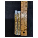Two 8mil vials 24k gold luster leak flakes from