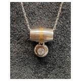*Vintage 10k white gold genuine diamond necklace
