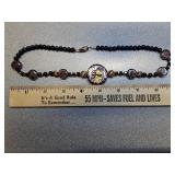 *Vintage amethyst & art glass necklace