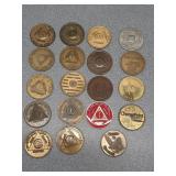 *Alcoholics Anonymous recovery chips & other