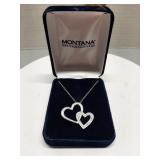 Montana Silversmiths Double Heart w/ Crystal
