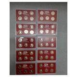 1999 through 2008 silver proof state quarter sets
