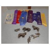 Cub Scout ribbons & metal figures
