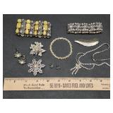 * Vintage rhinestone brooches, clip-on & pierced