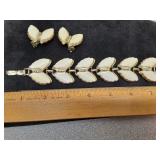 * Vintage milk glass bracelet & matching clip