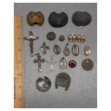 * Boy Scout , religious & other medal pins / tags