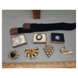 Avon pins and brooches & belt