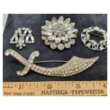 * Vintage rhinestone brooches & pendant