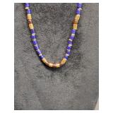 *Vintage lapi& gold plated beaded necklace
