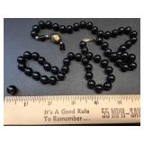 *Vintage 14k gold, onyx, cloisonne necklace.