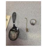 Ring, spoon, and charm