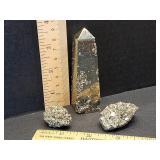 * Pyrite Obelisk & pyrite clusters