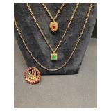 * Vintage Goldette triple strand necklace, vintage