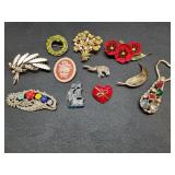 * Vintage brooches, Avon, SFJ, & jeweled bottle