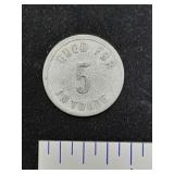 * "Good for 5ï¿½ in Trade" business token