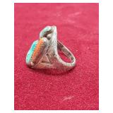 * Sterling silver ring - unmarked - approx size 9