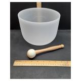Quartz crystal 8" singing bowl 432HZ F note,